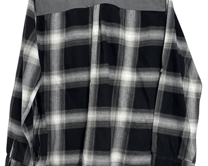 Decathlon Forclaz Travel 100 Black Plaid Flannel Trekking Hiking Shirt