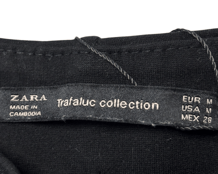 Zara Trafaluc Black with White Side Stripe Skinny Trousers