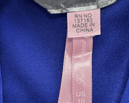 Ted Baker Royal Blue Wrap Front Zipper Detail Long Sleeve Mini Dress