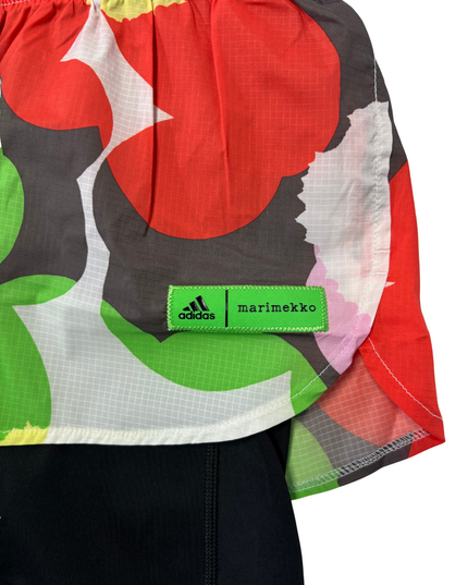 Adidas x Marimekko Floral Print Dual-Layer Running Shorts - M | Waist: 30"