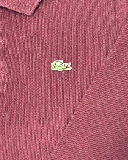 Lacoste Classic Fit Maroon Long-Sleeve Polo Shirt - L