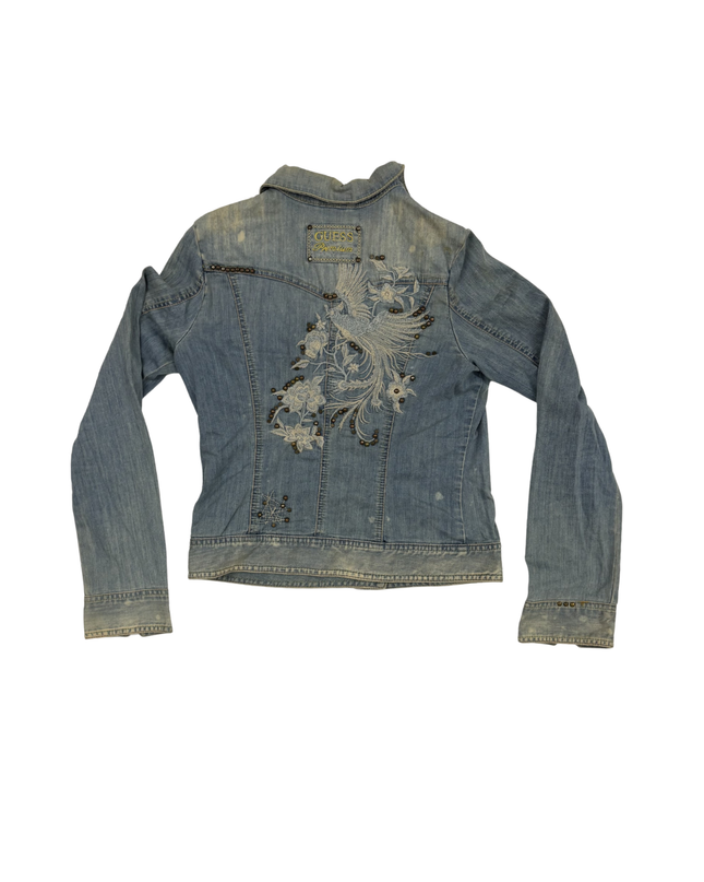 COLLECTIBLE Guess Premium Phoenix Embroidered Denim Jacket - S