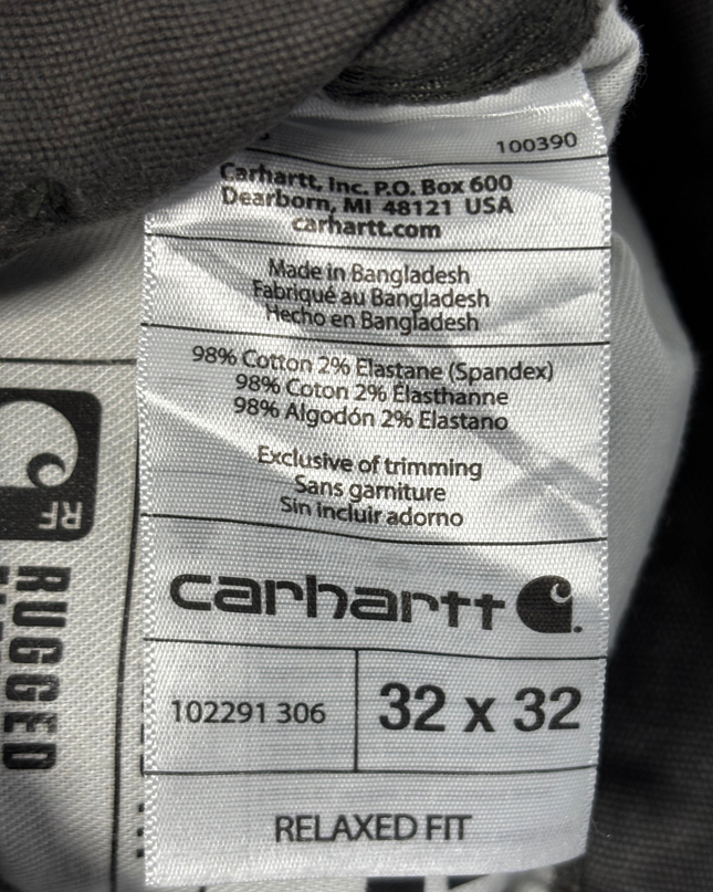 Carhartt Dark Grey Relaxed Fit Rugged Utility Work Pants