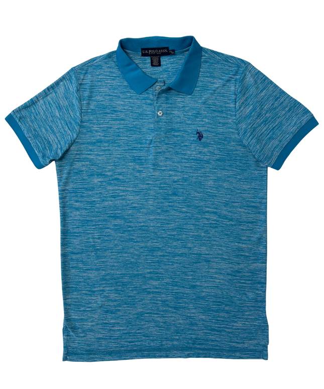 U.S. Polo Assn. Heather Sky Blue Performance Polo Shirt