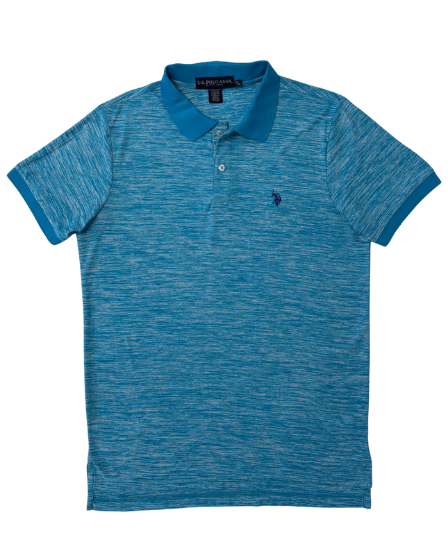 U.S. Polo Assn. Heather Sky Blue Performance Polo Shirt