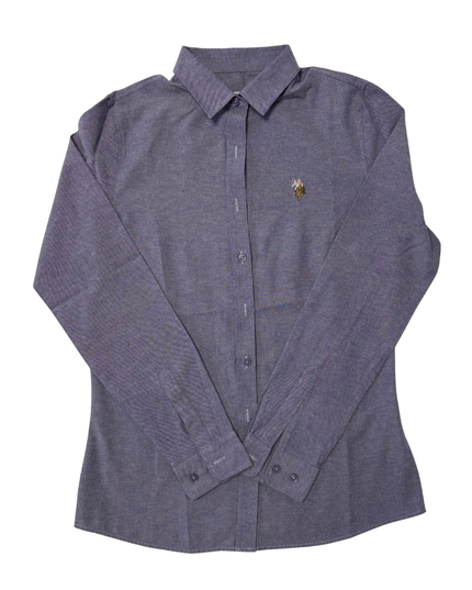 U.S. Polo Assn. Classic Gray Long-Sleeve Button-Down Shirt - XS