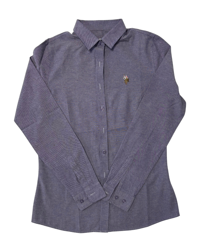U.S. Polo Assn. Classic Gray Long-Sleeve Button-Down Shirt - XS