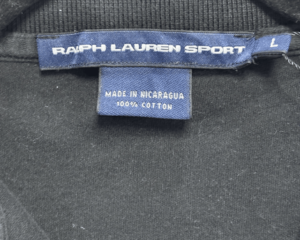 Ralph Lauren Sport Black Sleeveless with Purple Pony Logo Polo Shirt