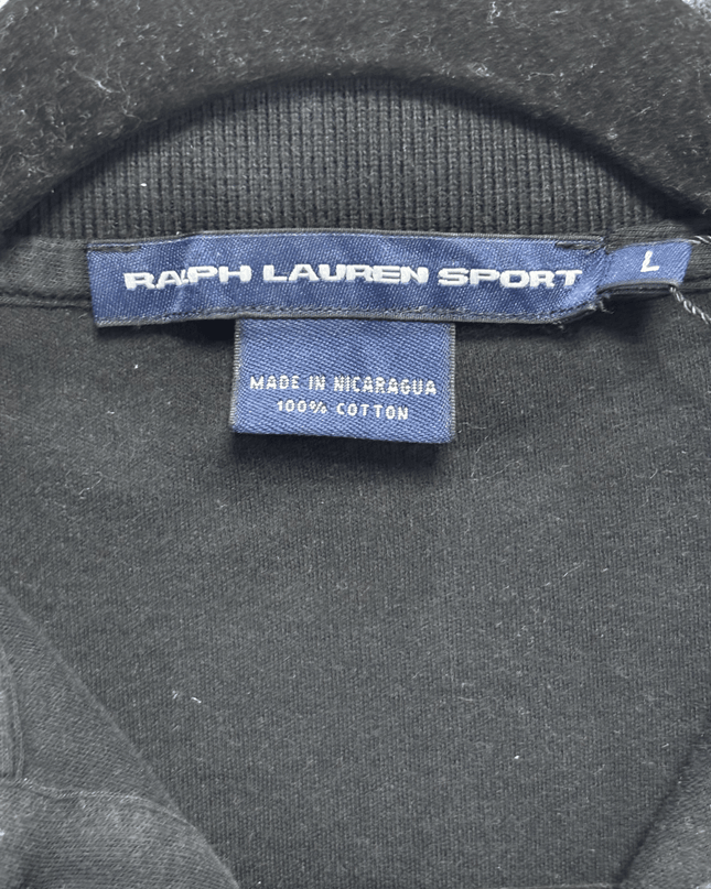 Ralph Lauren Sport Black Sleeveless with Purple Pony Logo Polo Shirt