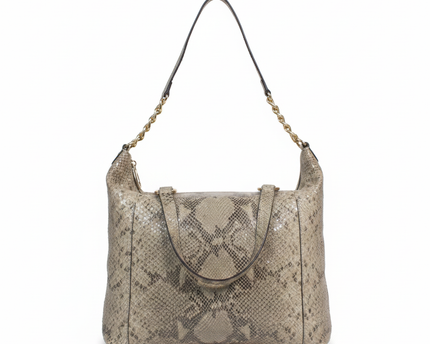 Michael Kors Beige Snakeskin Embossed Shoulder Bag