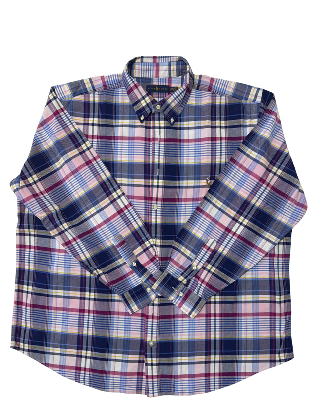 Ralph Lauren Multi-Color Madras Plaid Oxford Shirt - XXL