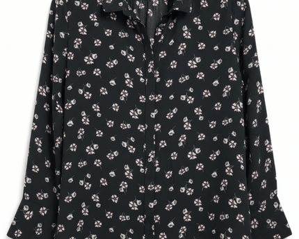 Loft Petite Floral Long Sleeve Button-Down Blouse
