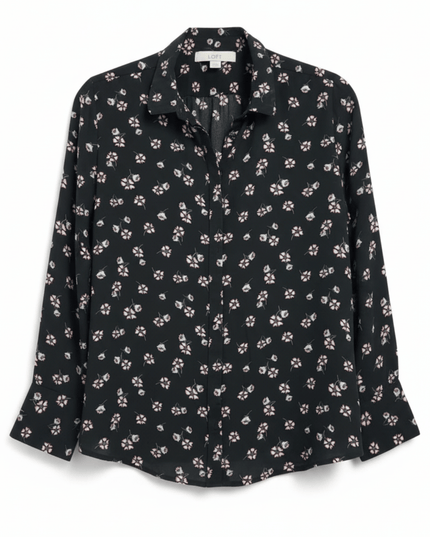Loft Petite Floral Long Sleeve Button-Down Blouse