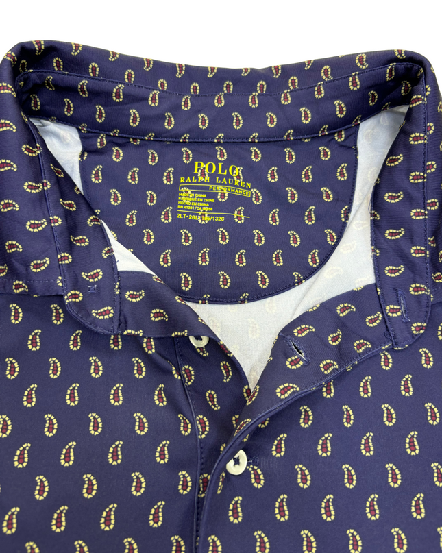 Ralph Lauren Navy Print Polo TShirt - XXL