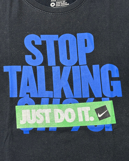 Nike Black "Stop Talking Just Do It" Graphic T-Shirt - M