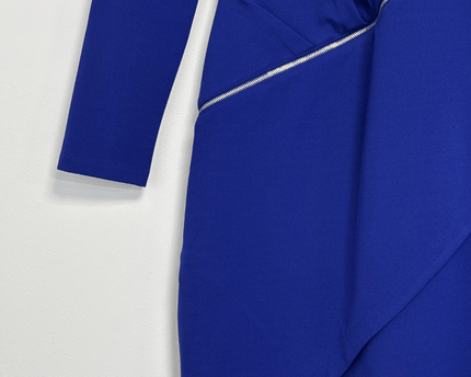 Ted Baker Royal Blue Wrap Front Zipper Detail Long Sleeve Mini Dress