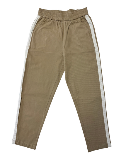Limelight Khaki Tapered with White Side Stripe Pants - XS | Waist: 26"