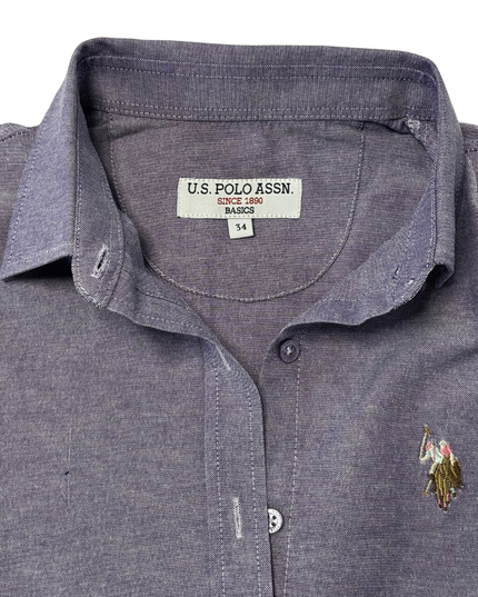 U.S. Polo Assn. Classic Gray Long-Sleeve Button-Down Shirt - XS
