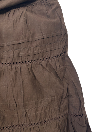 Jones New York Sport Brown Tiered Maxi Skirt - XL | Waist: 34"