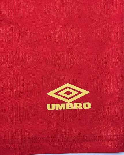 Umbro Vintage Red With Logo Football Shorts - L  | Waist: 34"