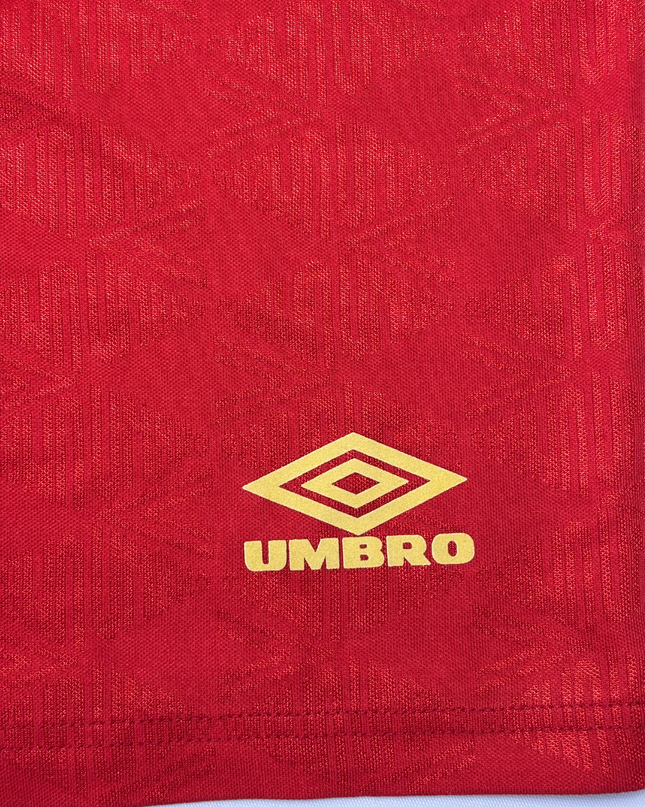 Umbro Vintage Red With Logo Football Shorts - L  | Waist: 34"