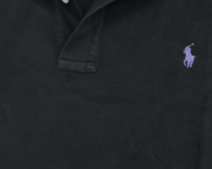 Ralph Lauren Sport Black Sleeveless with Purple Pony Logo Polo Shirt