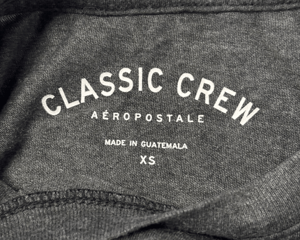 Aeropostale Classic Crew Vintage Rose Graphic Charcoal T-Shirt