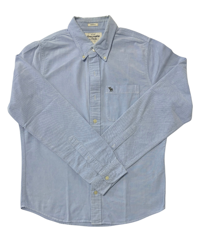 Abercrombie & Fitch Muscle Fit Light Blue Oxford Shirt - L