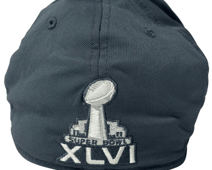 NFL Super Bowl XLVI Champions Pinstripe Grey & White Cap