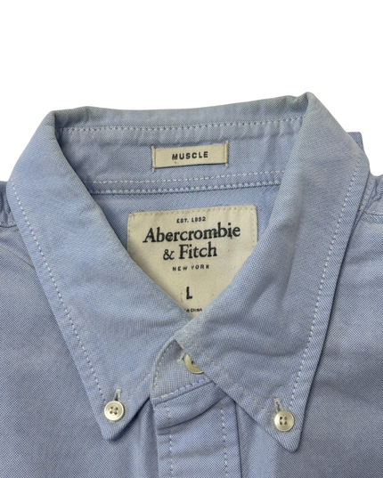 Abercrombie & Fitch Muscle Fit Light Blue Oxford Shirt - L