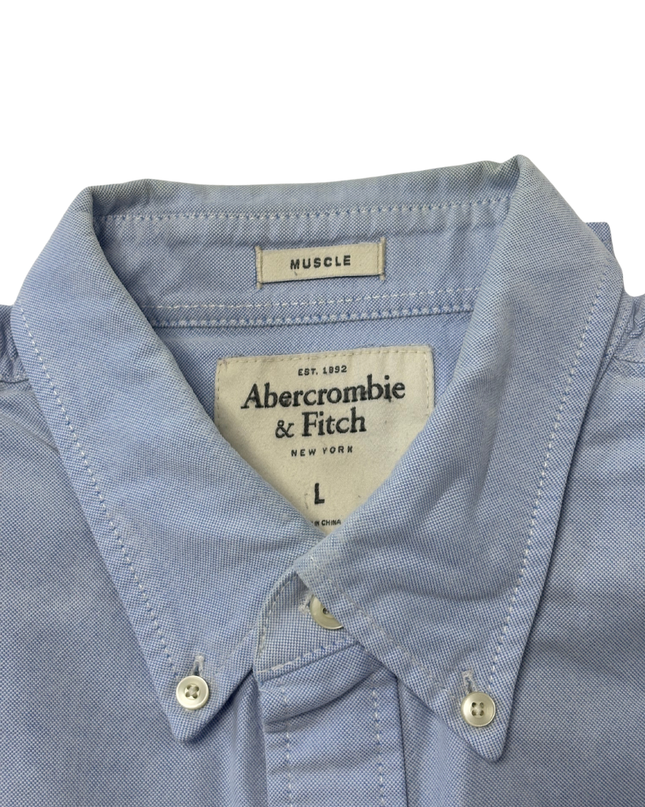 Abercrombie & Fitch Muscle Fit Light Blue Oxford Shirt - L