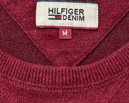 Hilfiger Denim Classic Maroon Crewneck Knit Sweater