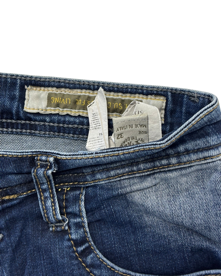 Diesel V-Denim Distressed Blue Jean Shorts - XS | Waist: 16"