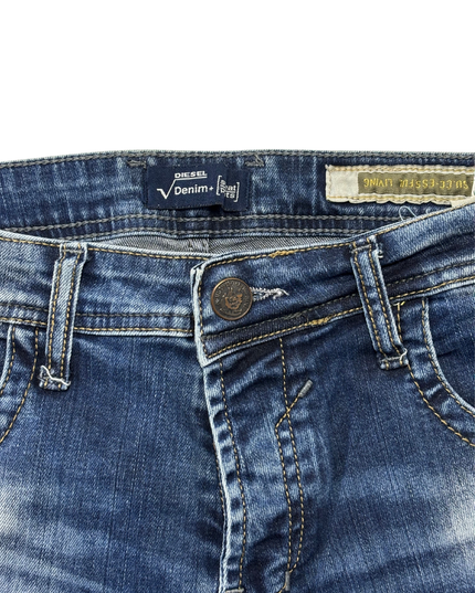 Diesel V-Denim Distressed Blue Jean Shorts - XS | Waist: 16"