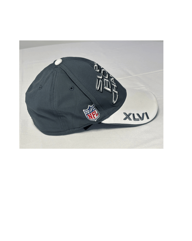 NFL Super Bowl XLVI Champions Pinstripe Grey & White Cap