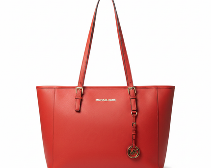 Michael Kors Red Saffiano Leather Tote Bag