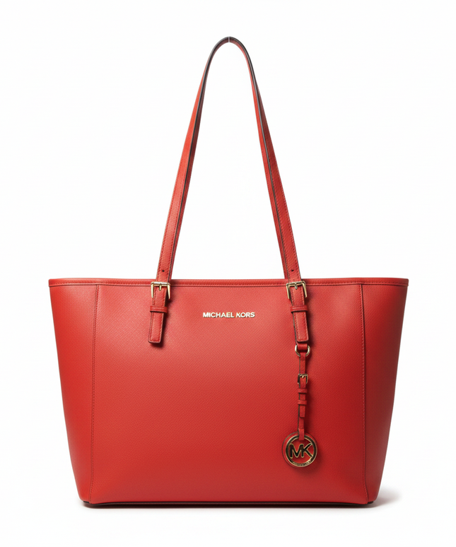 Michael Kors Red Saffiano Leather Tote Bag