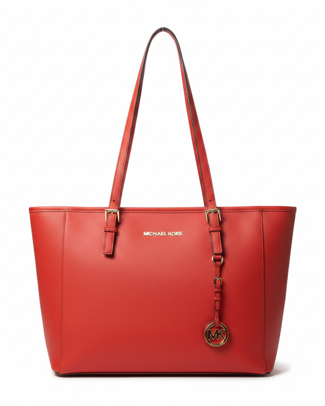 Michael Kors Red Saffiano Leather Tote Bag