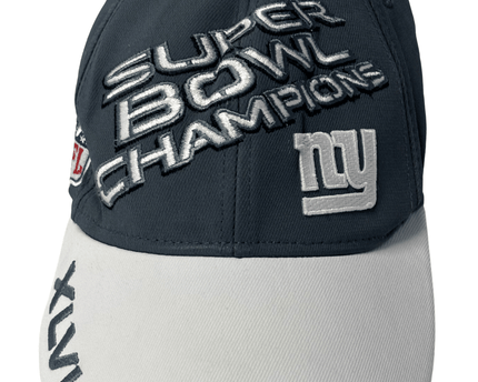 NFL Super Bowl XLVI Champions Pinstripe Grey & White Cap