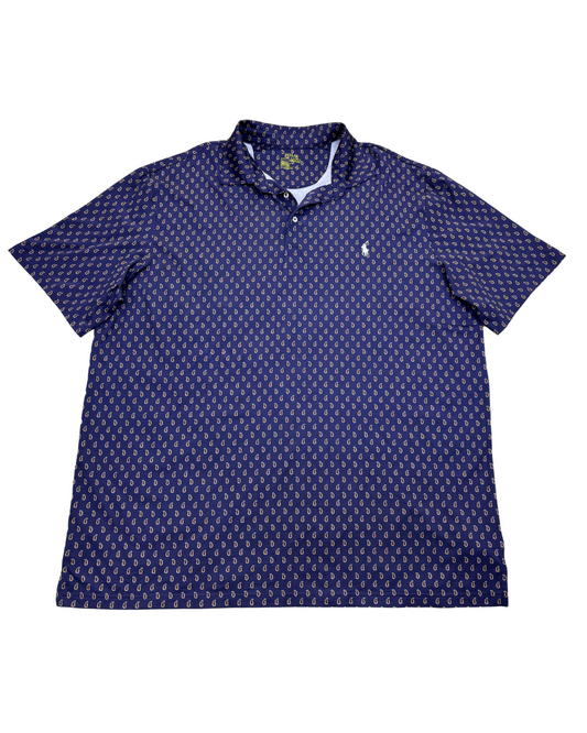 Ralph Lauren Navy Print Polo TShirt - XXL