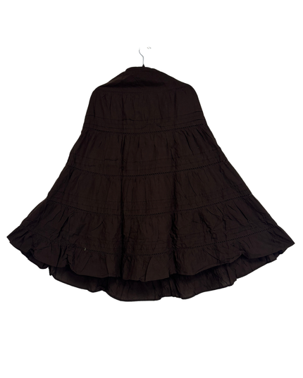 Jones New York Sport Brown Tiered Maxi Skirt - XL | Waist: 34"