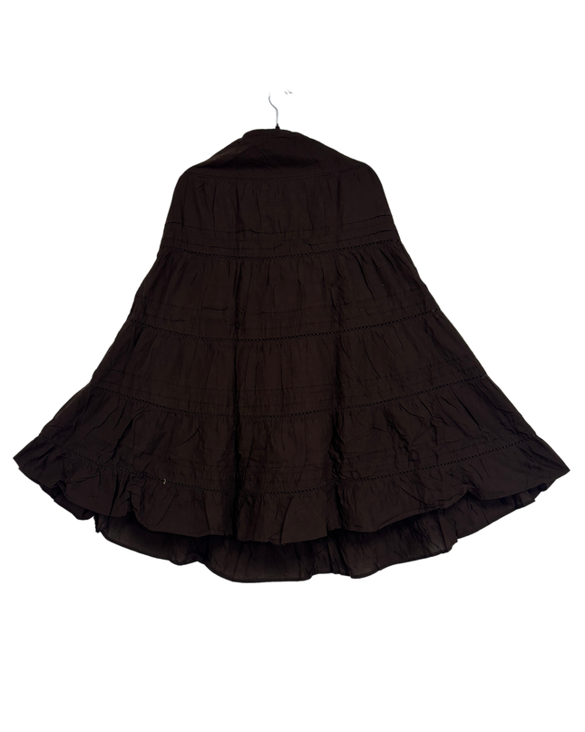 Jones New York Sport Brown Tiered Maxi Skirt - XL | Waist: 34"