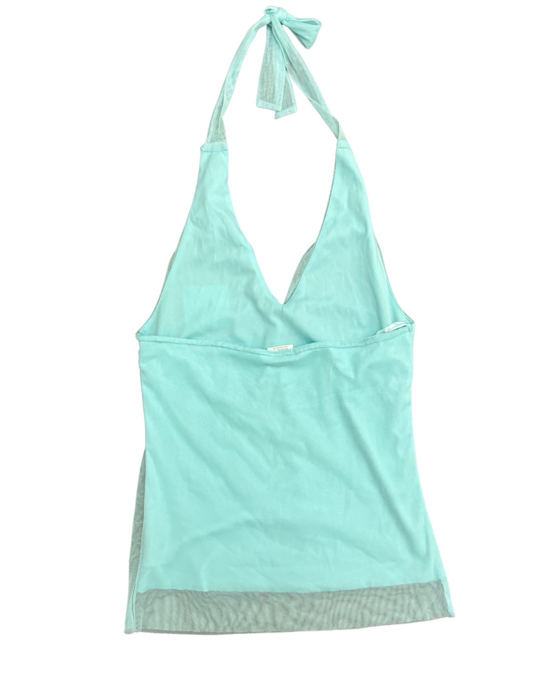 Suzy Shier Y2K Aqua Sequin Halter Top - XXS