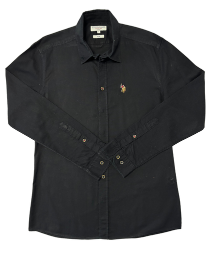 U.S. Polo Assn. Slim Fit Black Cotton Long Sleeve Shirt