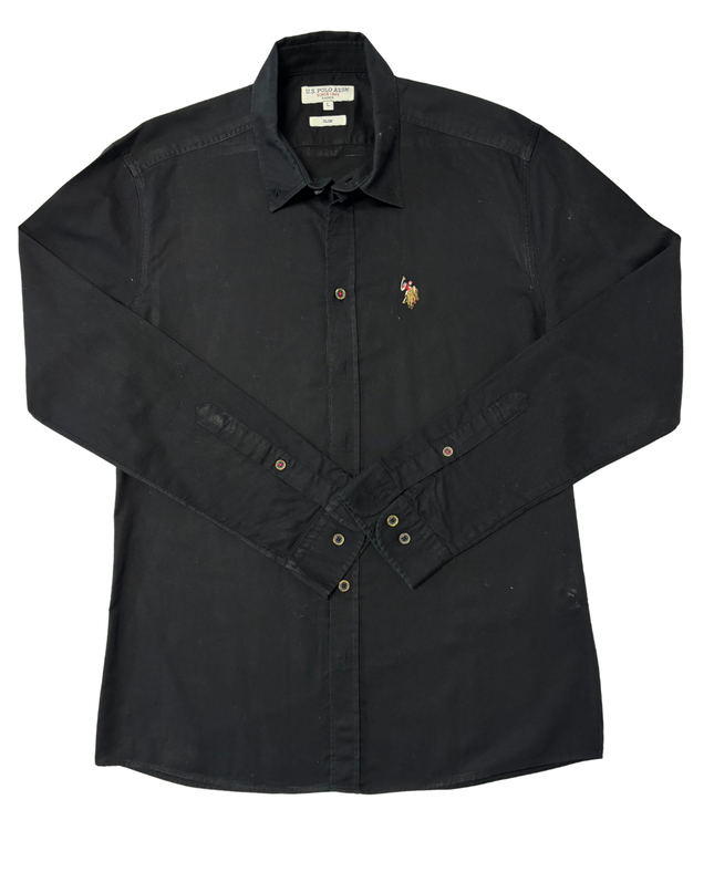 U.S. Polo Assn. Slim Fit Black Cotton Long Sleeve Shirt