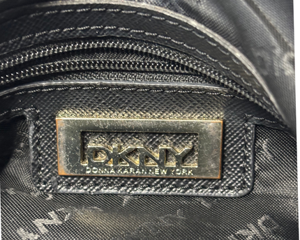 DKNY Black Quilted Leather Mini Shoulder Bag with Chain Strap