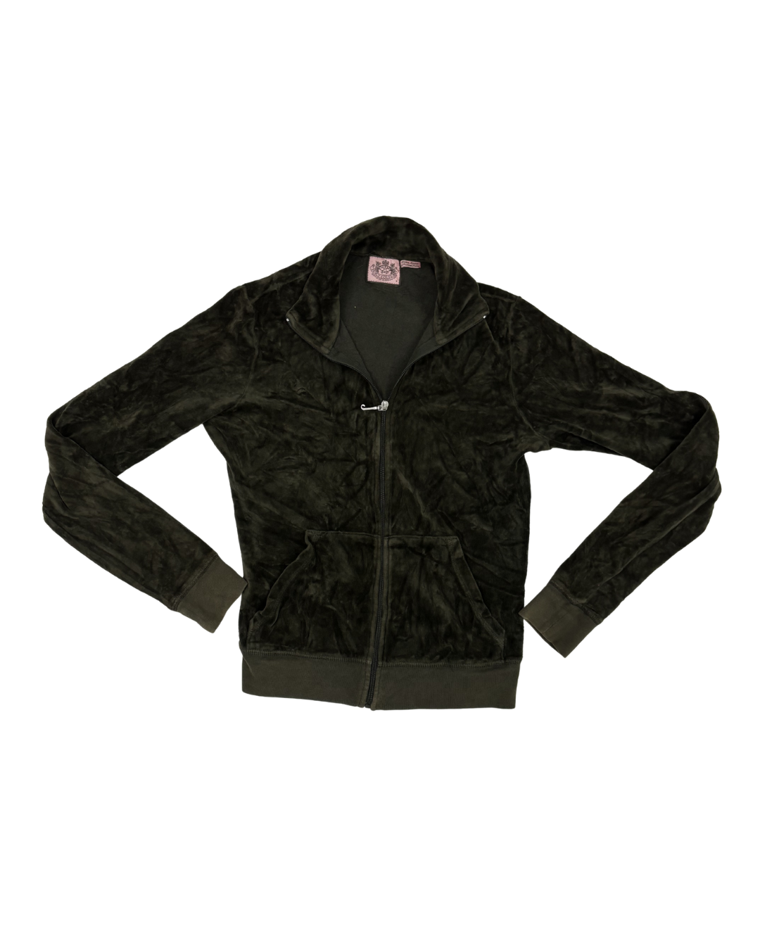 Juicy Couture Velour Zip-Up Black Track Jacket - XS