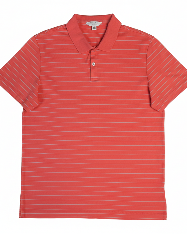 Calvin Klein Coral Striped Polo Shirt
