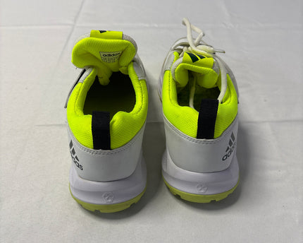 Adidas White Three-Stripes Cricket Shoes
