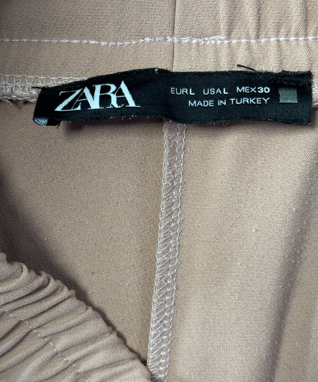 Zara Tan High-Waisted Cargo Utility Joggers